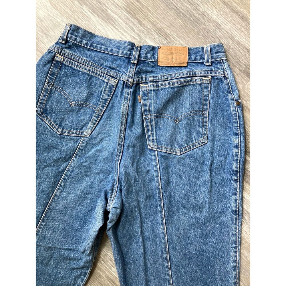 Vintage Levis 80s Made in USA Zipper Ankle Paneled Center Seam Mom Jeans 30x29